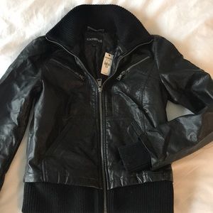 NWT Express Faux Leather Bomber Jacket